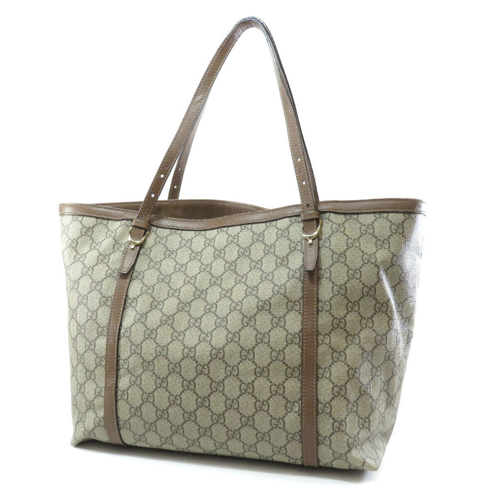 Gucci bag Supreme leather tote canvas brown GG